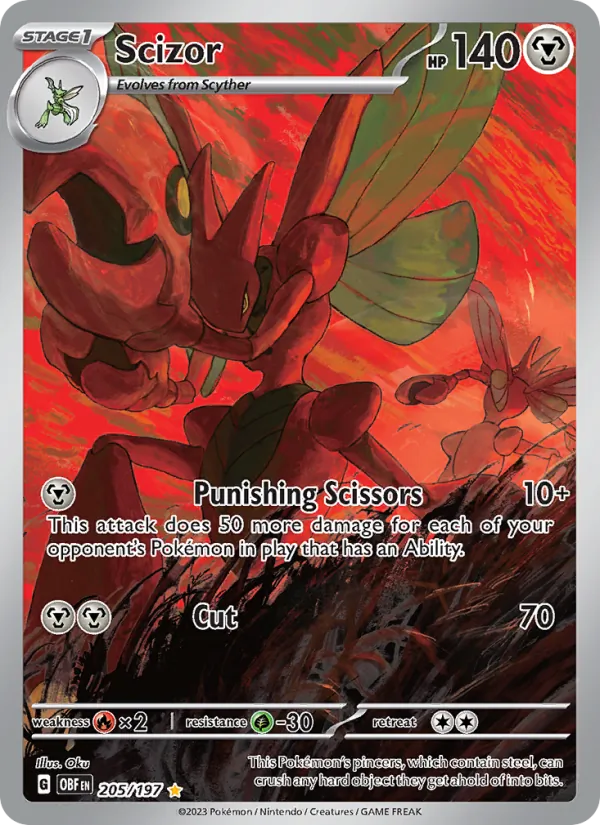 Scizor — Obsidian Flames #205 (Pokémon TCG card)
