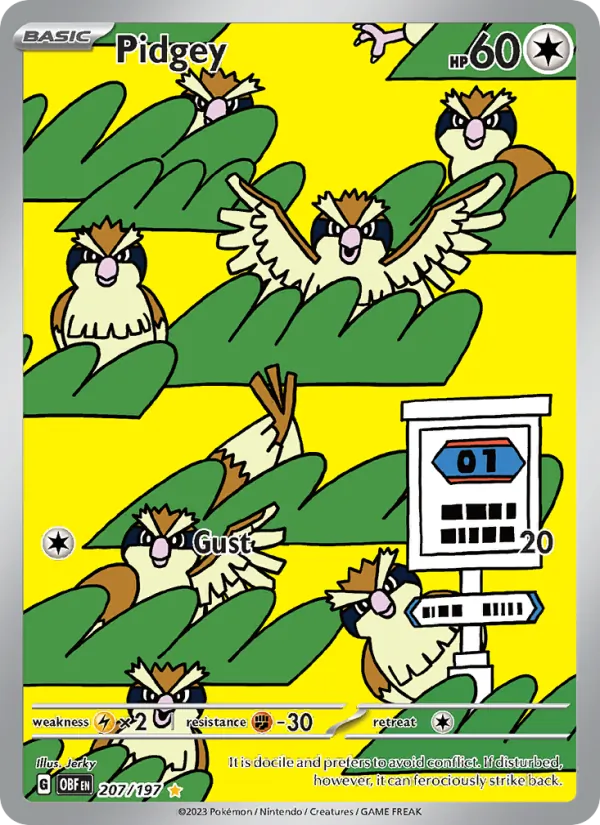 Pidgey — Obsidian Flames #207 (Pokémon TCG card)