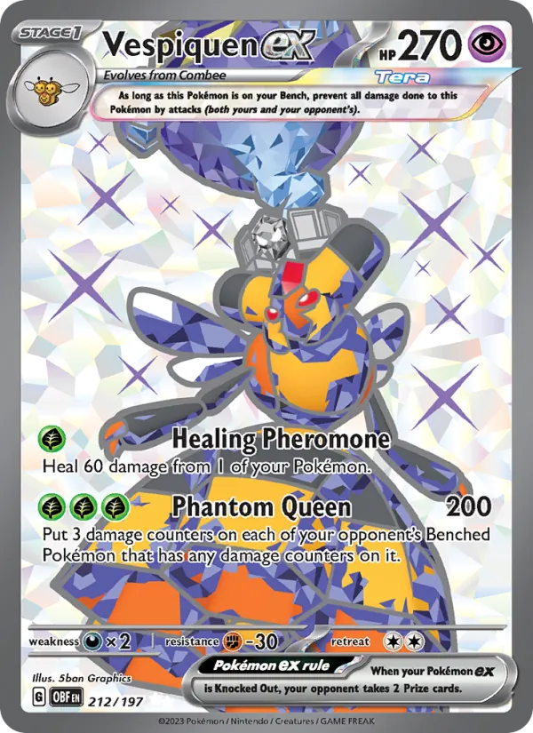 Vespiquen ex — Obsidian Flames #212 (Pokémon TCG card)