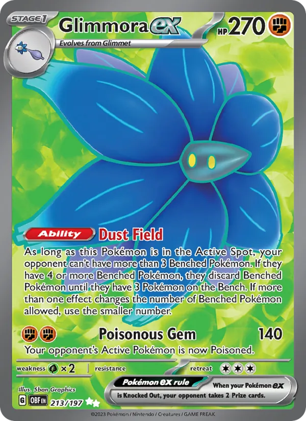 Glimmora ex — Obsidian Flames #213 (Pokémon TCG card)
