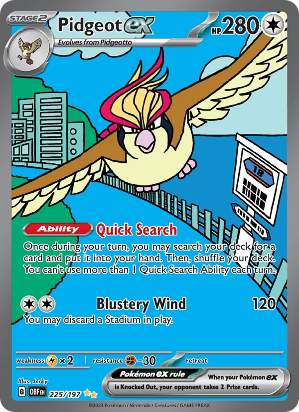 Pidgeot ex — Obsidian Flames #225 (Pokémon TCG card)