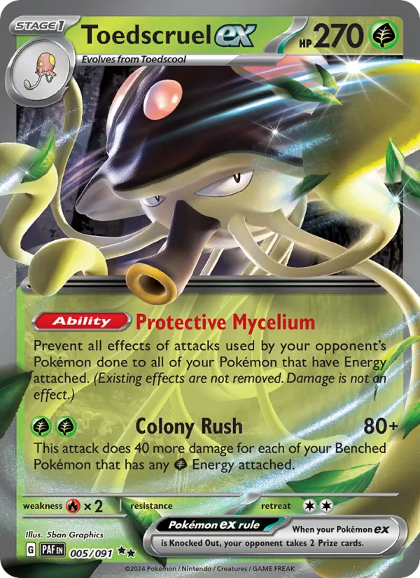 Toedscruel ex — Paldean Fates #005 (Pokémon TCG card)