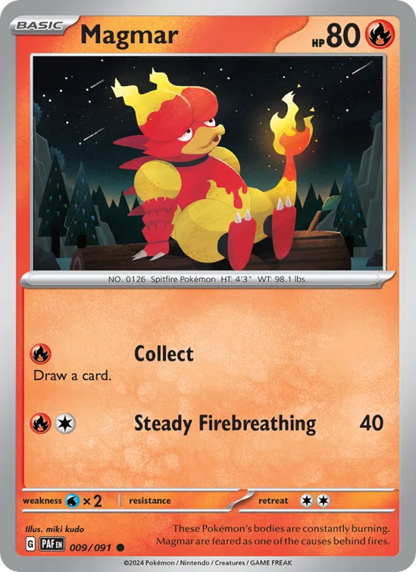 Magmar — Paldean Fates #009 (Pokémon TCG card)