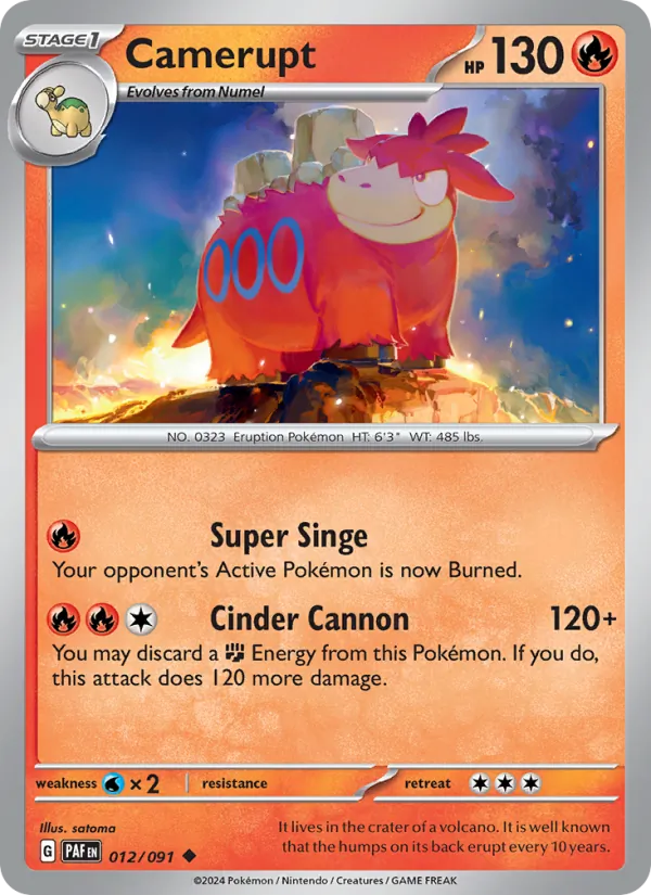 Camerupt — Paldean Fates #012 (Pokémon TCG card)