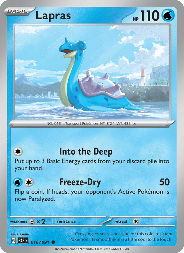 Lapras — Paldean Fates #016 (Pokémon TCG card)