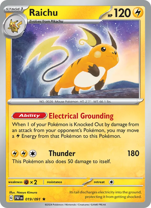 Raichu — Paldean Fates #019 (Pokémon TCG card)