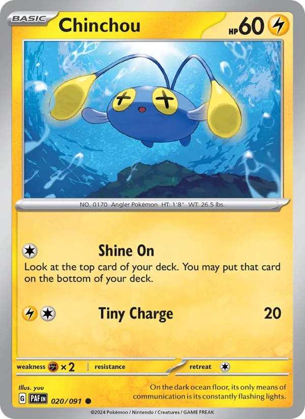 Chinchou — Paldean Fates #020 (Pokémon TCG card)