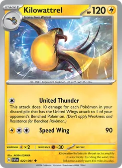 Kilowattrel (Paldean Fates #022)
