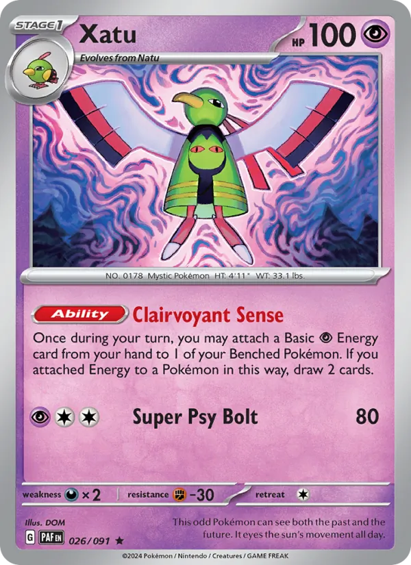 Xatu — Paldean Fates #026 (Pokémon TCG card)