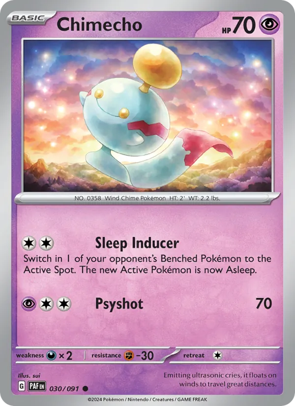 Chimecho — Paldean Fates #030 (Pokémon TCG card)
