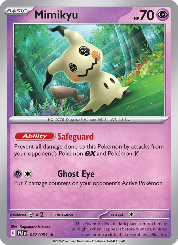 Mimikyu — Paldean Fates #037 (Pokémon TCG card)