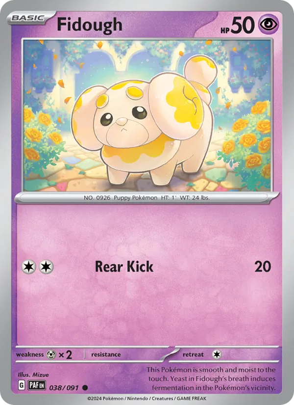 Fidough — Paldean Fates #038 (Pokémon TCG card)