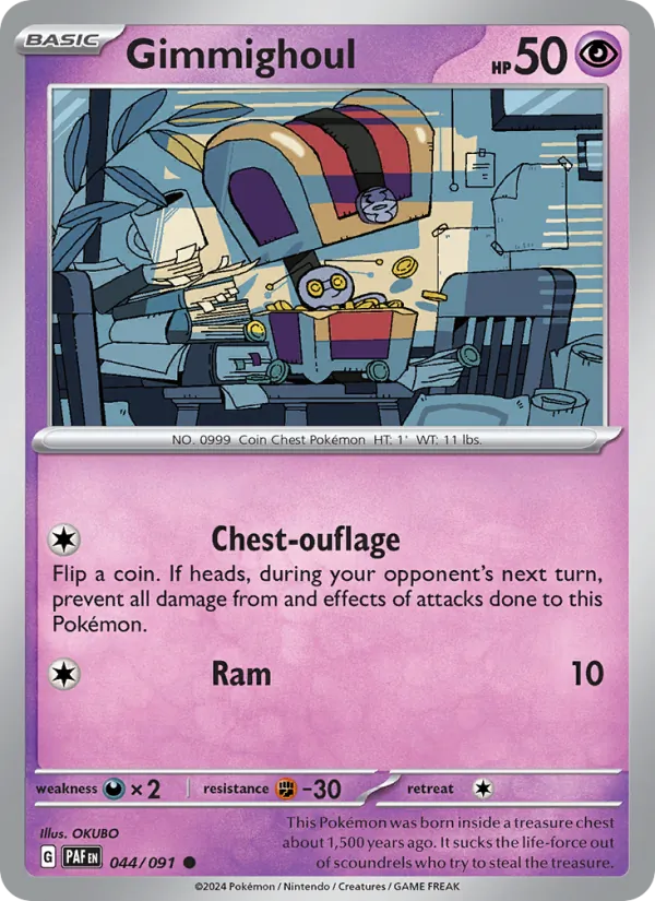Gimmighoul — Paldean Fates #044 (Pokémon TCG card)