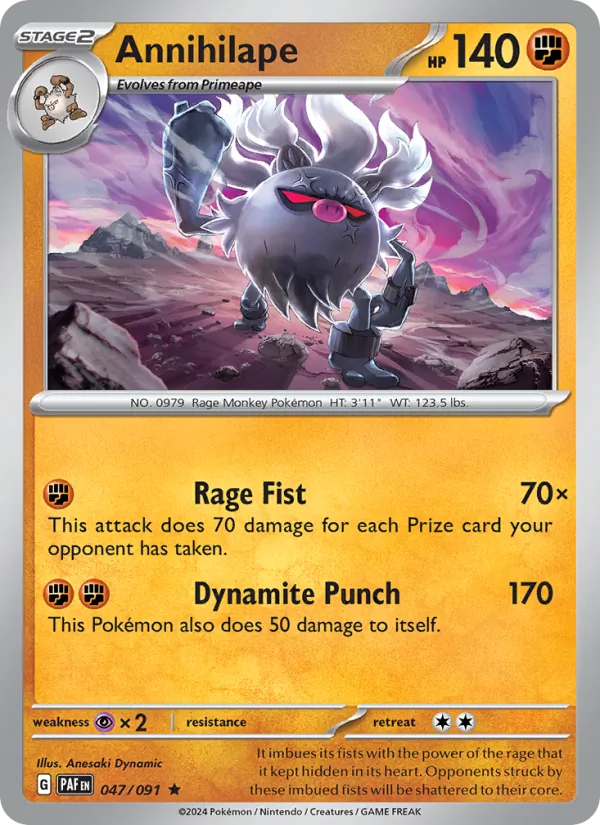 Annihilape — Paldean Fates #047 (Pokémon TCG card)