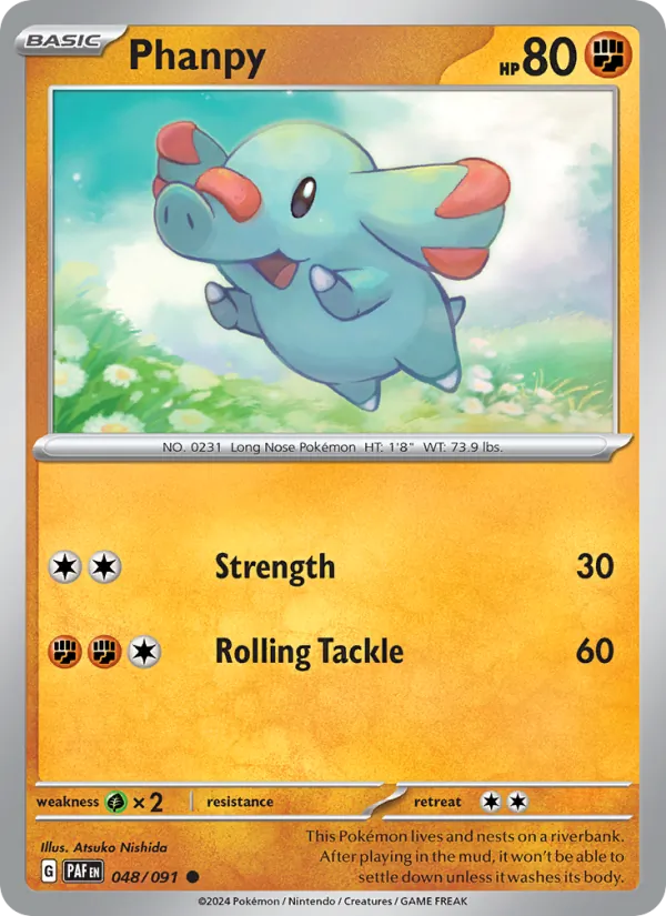 Phanpy — Paldean Fates #048 (Pokémon TCG card)