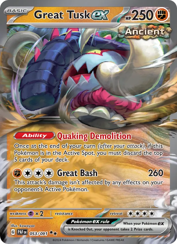 Great Tusk ex — Paldean Fates #053 (Pokémon TCG card)