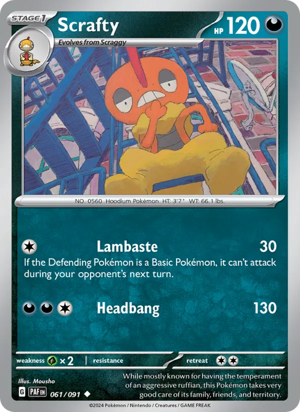 Scrafty — Paldean Fates #061 (Pokémon TCG card)