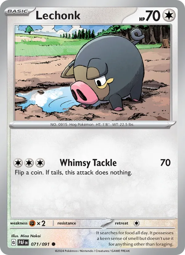 Lechonk — Paldean Fates #071 (Pokémon TCG card)