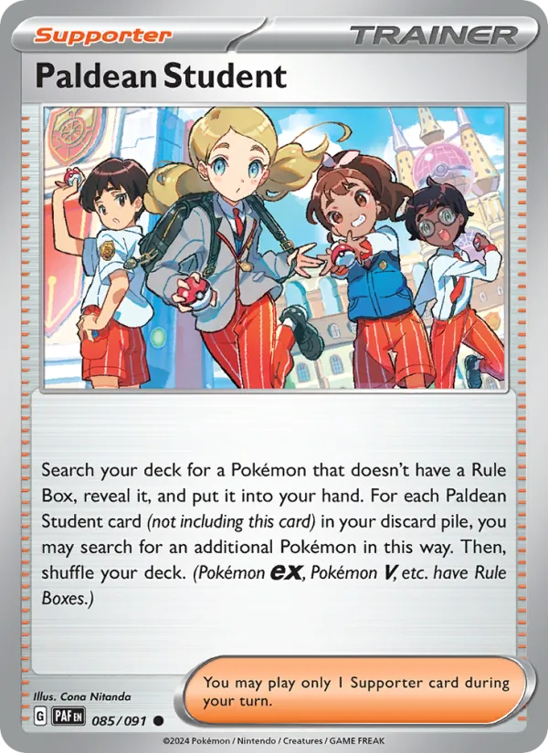 Paldean Student — Paldean Fates #085 (Pokémon TCG card)