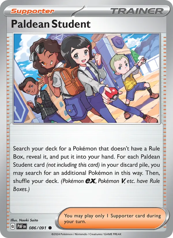 Paldean Student — Paldean Fates #086 (Pokémon TCG card)