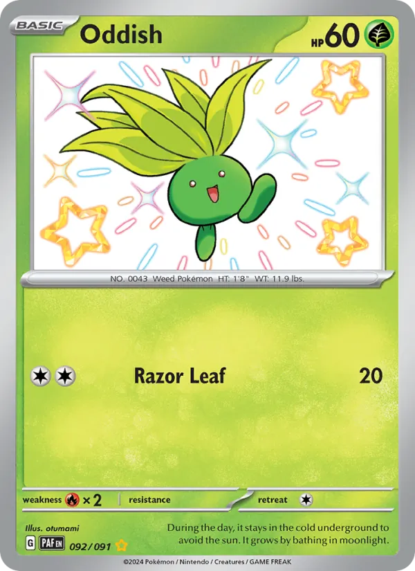 Oddish — Paldean Fates #092 (Pokémon TCG card)