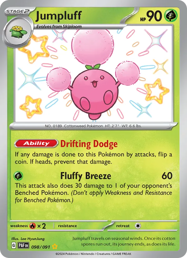 Jumpluff — Paldean Fates #098 (Pokémon TCG card)