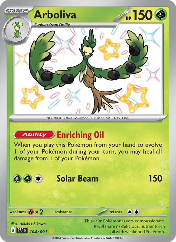 Arboliva — Paldean Fates #104 (Pokémon TCG card)