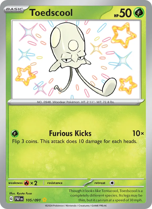 Toedscool — Paldean Fates #105 (Pokémon TCG card)