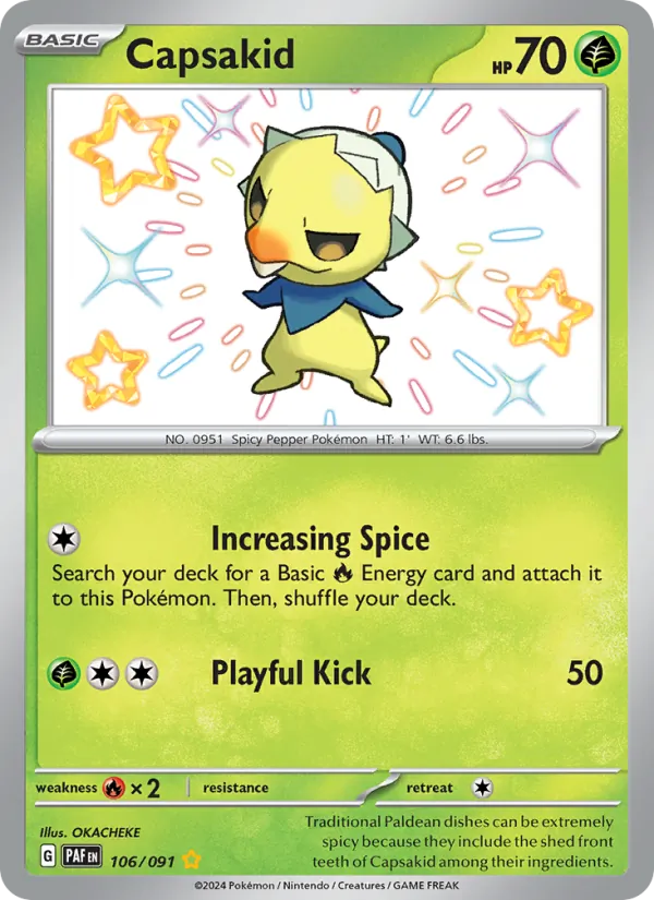 Capsakid — Paldean Fates #106 (Pokémon TCG card)