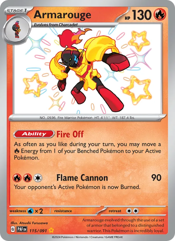 Armarouge — Paldean Fates #115 (Pokémon TCG card)