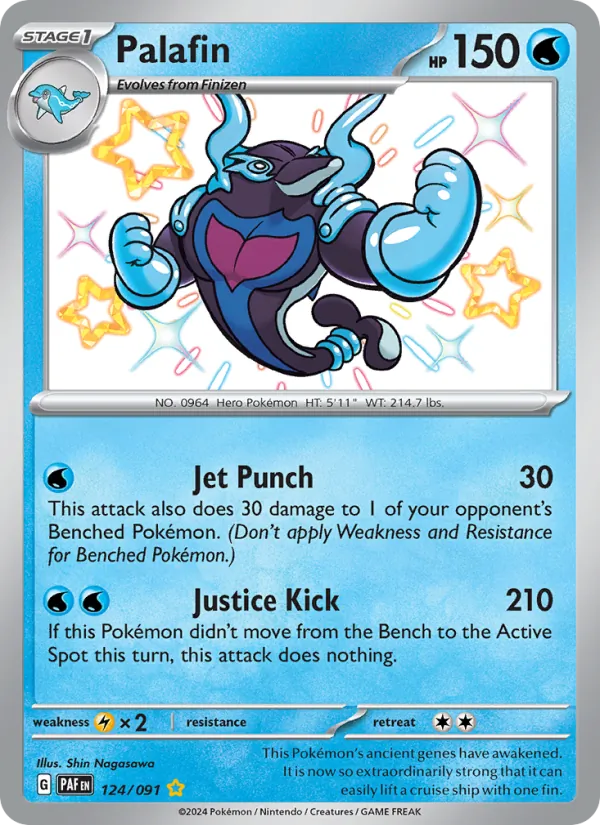 Palafin — Paldean Fates #124 (Pokémon TCG card)
