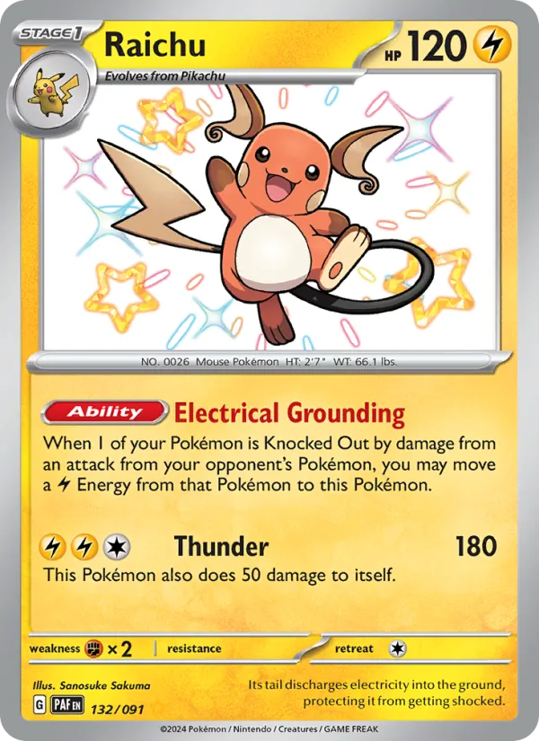 Raichu — Paldean Fates #132 (Pokémon TCG card)