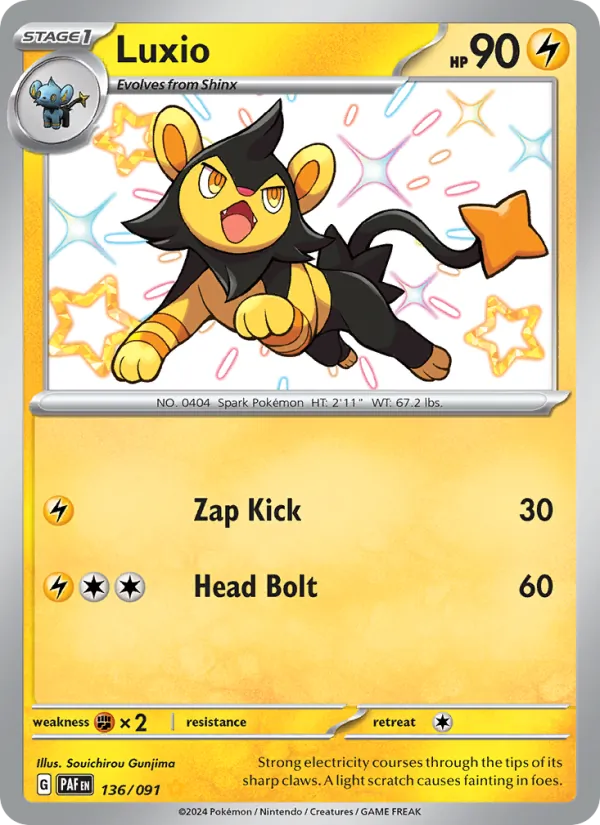 Luxio — Paldean Fates #136 (Pokémon TCG card)