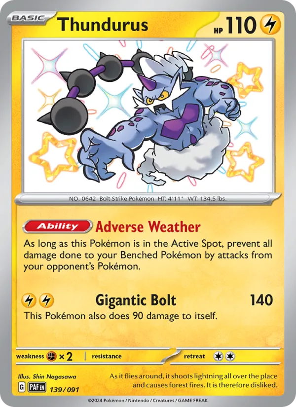 Thundurus — Paldean Fates #139 (Pokémon TCG card)