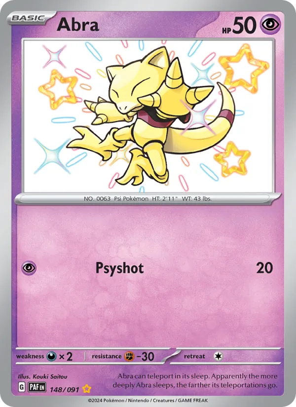 Abra — Paldean Fates #148 (Pokémon TCG card)