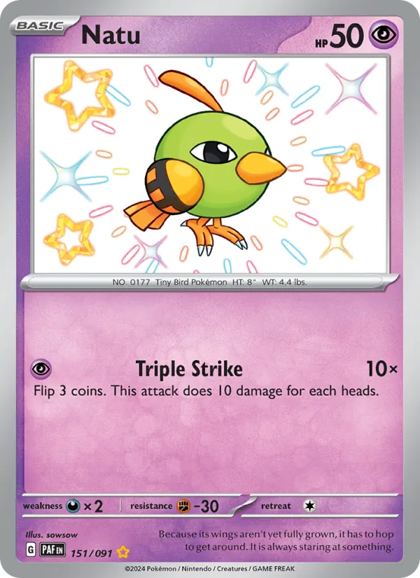 Natu — Paldean Fates #151 (Pokémon TCG card)