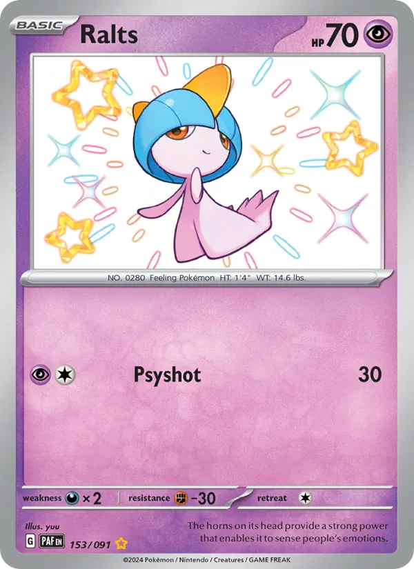 Ralts — Paldean Fates #153 (Pokémon TCG card)