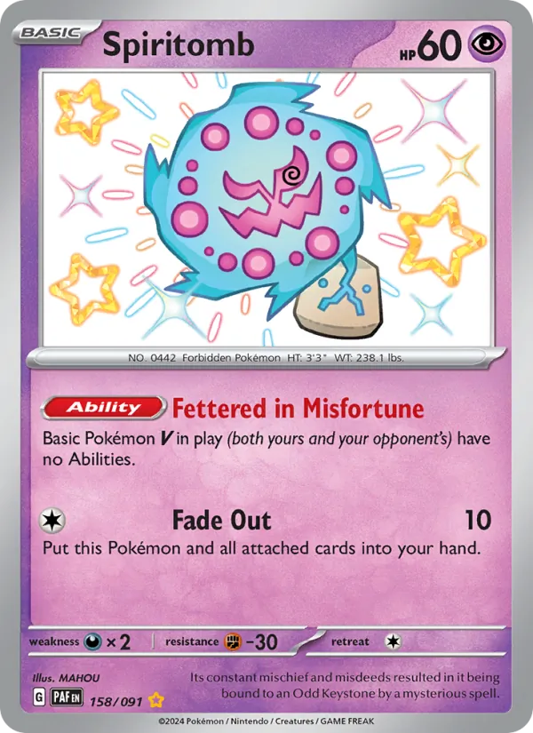 Spiritomb — Paldean Fates #158 (Pokémon TCG card)