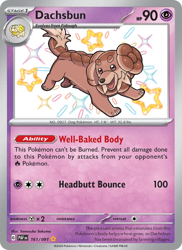 Dachsbun — Paldean Fates #161 (Pokémon TCG card)
