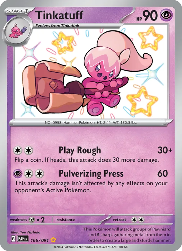 Tinkatuff — Paldean Fates #166 (Pokémon TCG card)