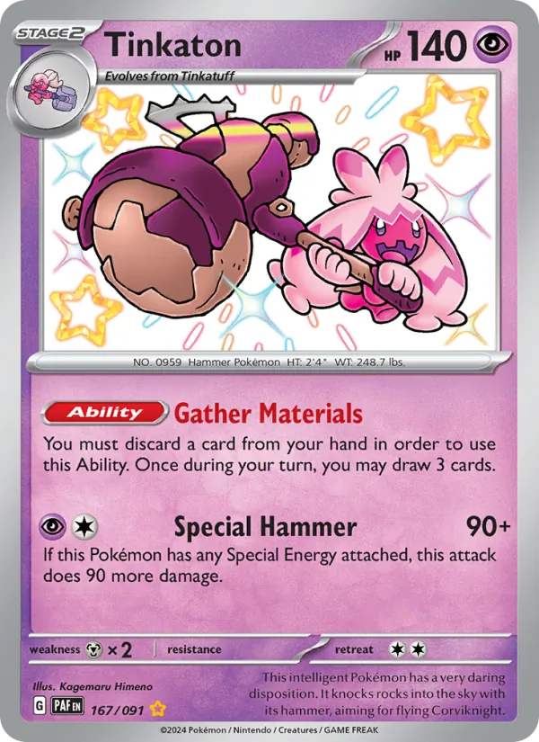 Tinkaton — Paldean Fates #167 (Pokémon TCG card)