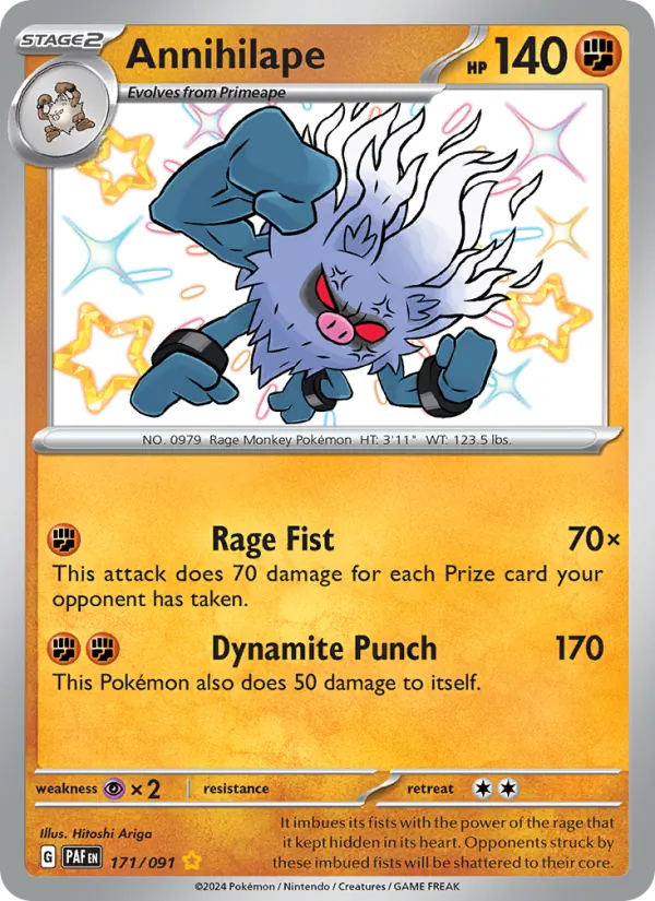 Annihilape — Paldean Fates #171 (Pokémon TCG card)