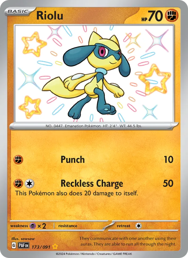 Riolu — Paldean Fates #173 (Pokémon TCG card)