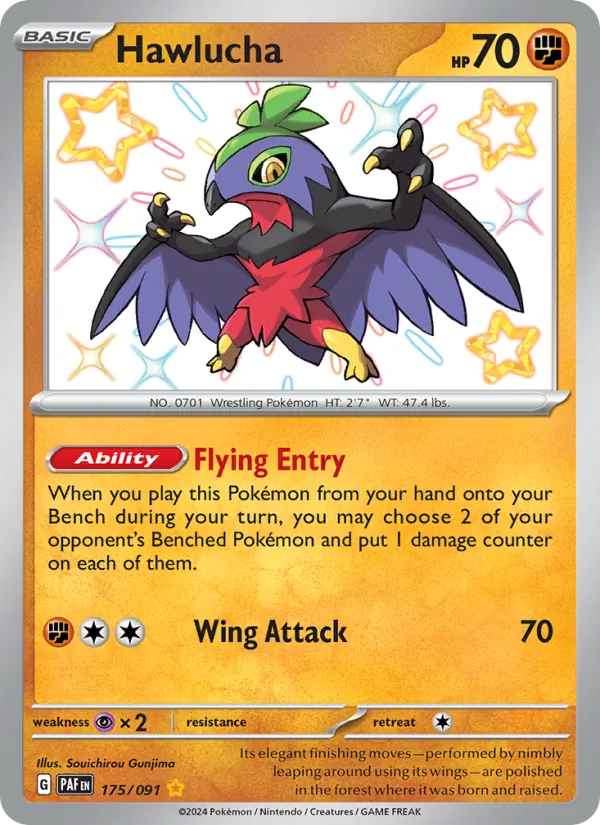 Hawlucha — Paldean Fates #175 (Pokémon TCG card)