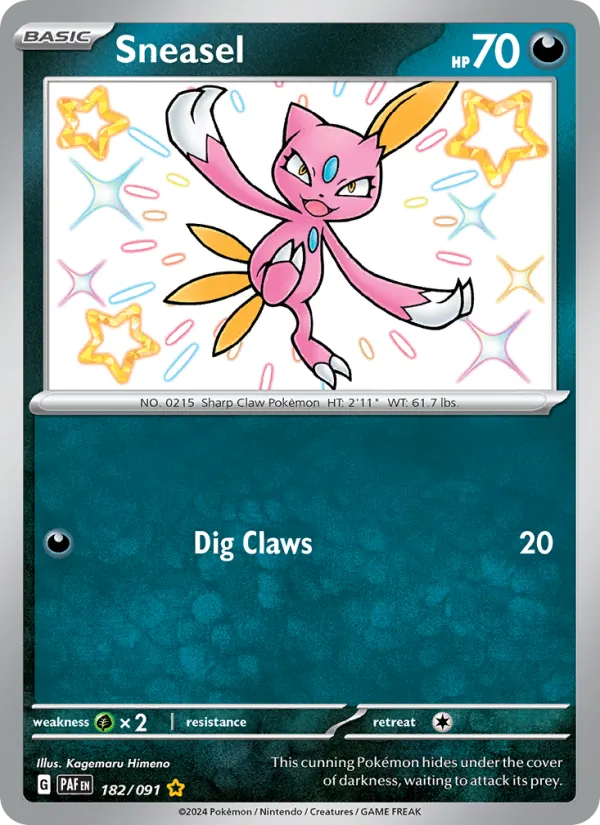Sneasel — Paldean Fates #182 (Pokémon TCG card)