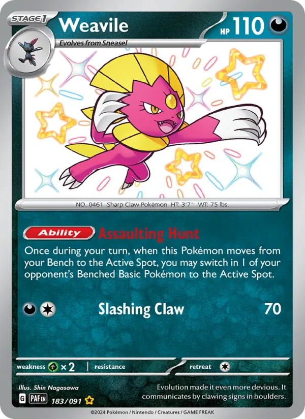 Weavile — Paldean Fates #183 (Pokémon TCG card)