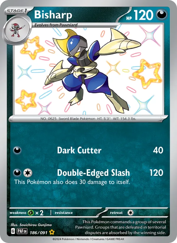 Bisharp — Paldean Fates #186 (Pokémon TCG card)