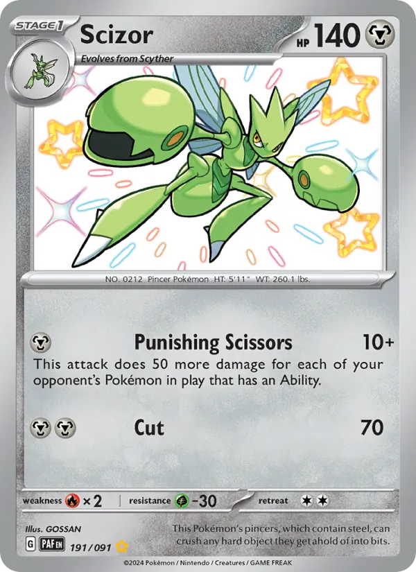 Scizor — Paldean Fates #191 (Pokémon TCG card)