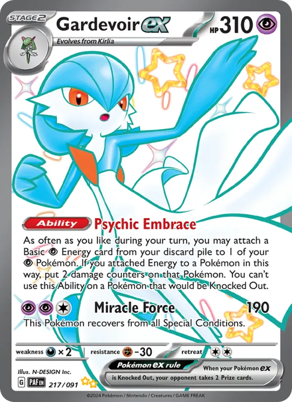 Gardevoir ex — Paldean Fates #217 (Pokémon TCG card)