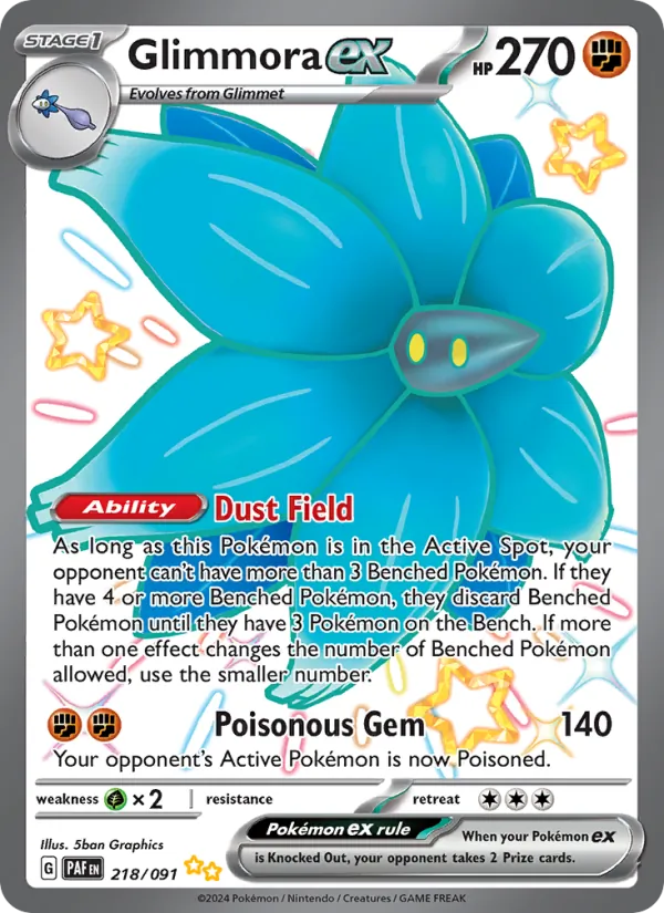 Glimmora ex — Paldean Fates #218 (Pokémon TCG card)